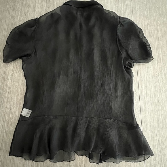 Robert Rodriguez 100% silk sheer short sleeve top - Picture 2 of 4